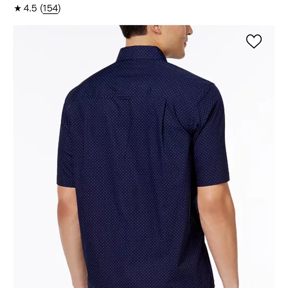NWT:Men's Micro Dot Print Stretch Cotton Shirt - Picture 2 of 3